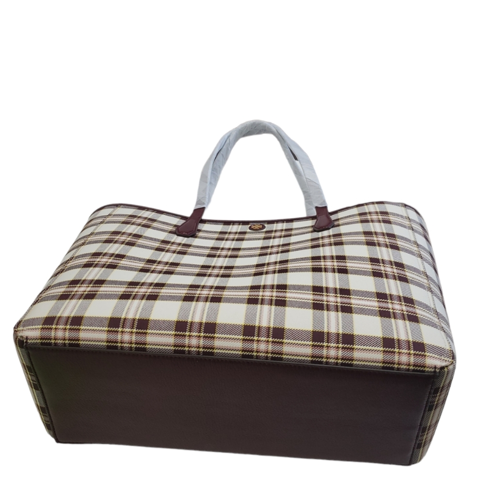 Tory Burch Blake Plaid Tote - Picture 5 of 10